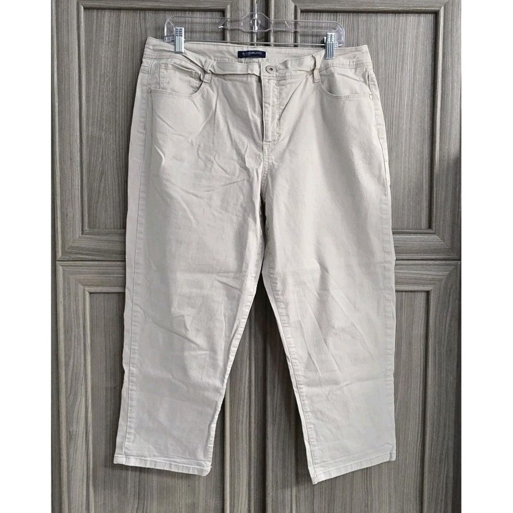 Bandolino Womens Ankle Cropped Jeans Pants Light  Beige Size 16